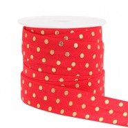 Elastic ribbon 15mm dots Red